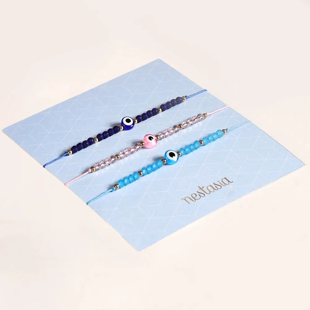 Evil Eye Beaded Bracelet Set Of 3