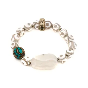 Eye Of Nepal Agate Beaded Bracelet
