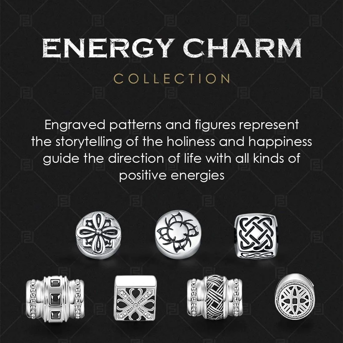 FANCIME Mens Identify Spiritual Beads Mens Sterling Silver Bracelet