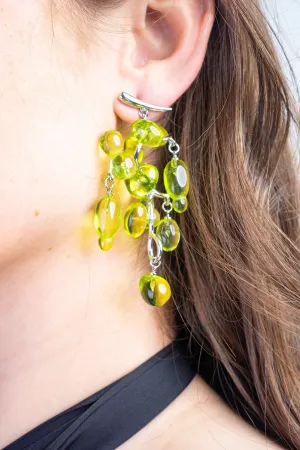 Fashion 1 Horizontal Stud Crystal Beaded Grape Earrings