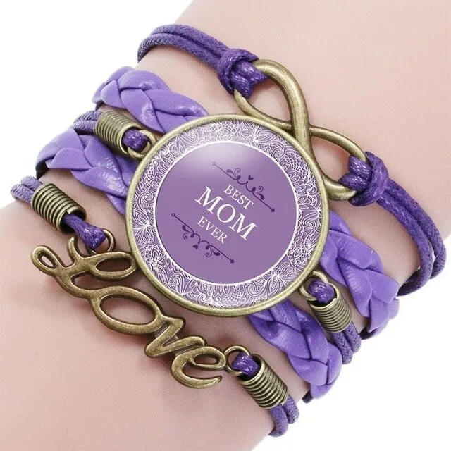 Fashion Letter MOM Time Gem Glass Bracelet  Eternal Love for A MOTHER  Mother's Day Gift  Wholesale Dropshipping