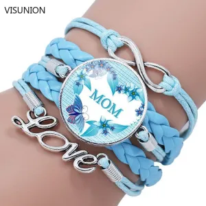 Fashion Letter MOM Time Gem Glass Bracelet  Eternal Love for A MOTHER  Mother's Day Gift  Wholesale Dropshipping