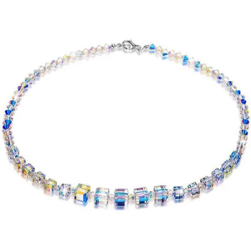 Fashion Summer Square Crystals Link Chain Stretch Charm Bracelets For Women Adjustable Party Jewelry Style