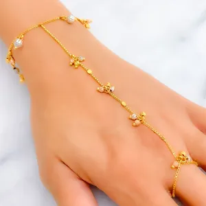 Fashionable Three Tone 22K Gold Orb Panchangala