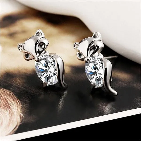 Felina Fox - Adamantine Zircon Fox Earrings