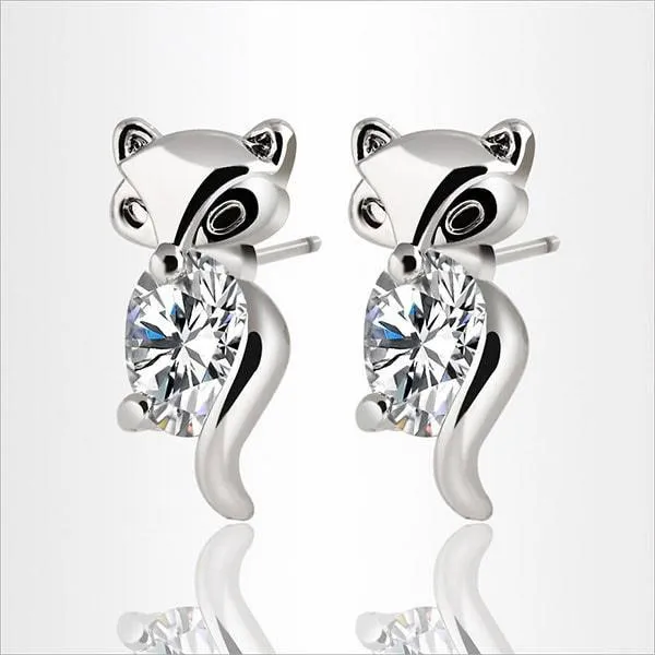 Felina Fox - Adamantine Zircon Fox Earrings