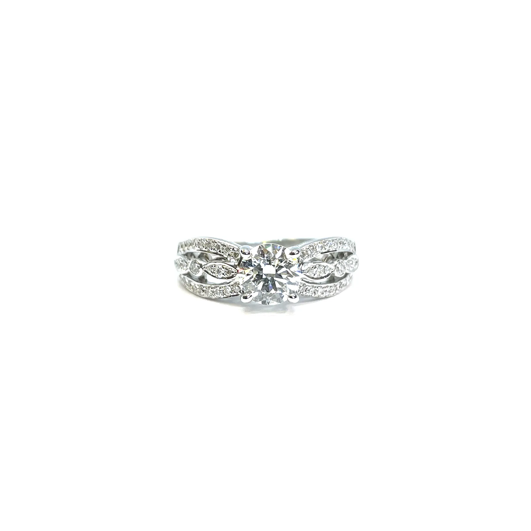 Fink's Exclusive Round Diamond Engagement Ring and Round Diamond Accents