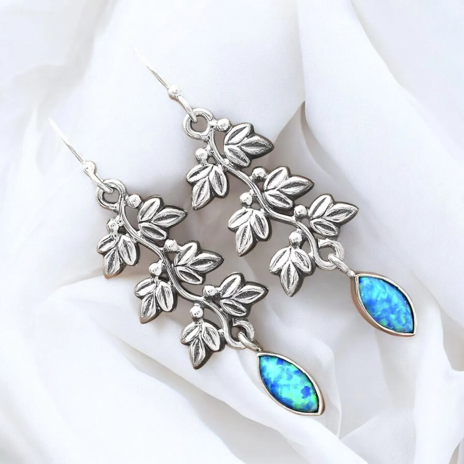 Fire Opal Solid 925 Sterling Silver Earrings