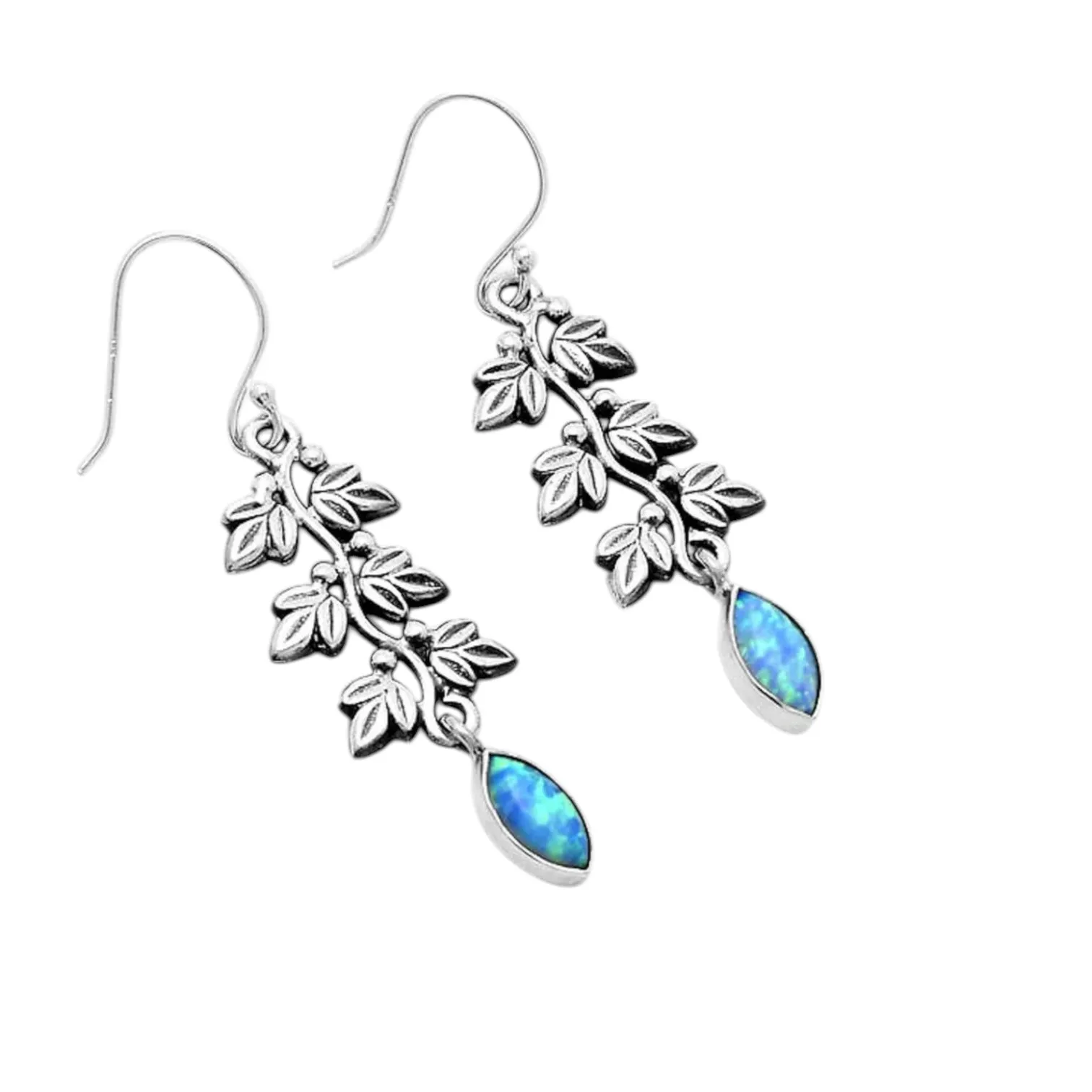 Fire Opal Solid 925 Sterling Silver Earrings