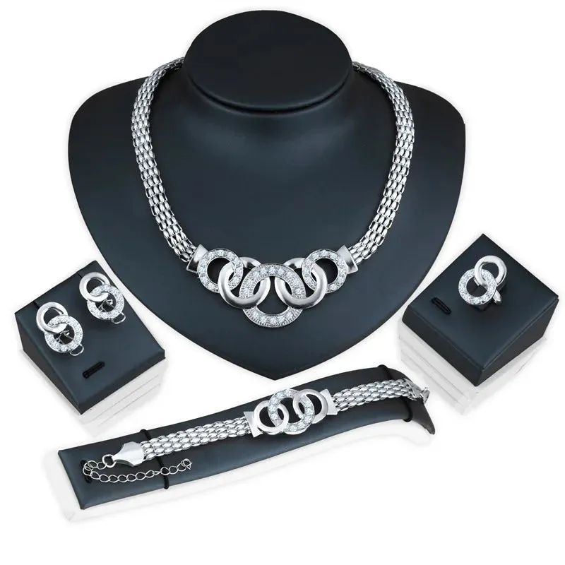 Five-ring suit necklace earrings bracelet