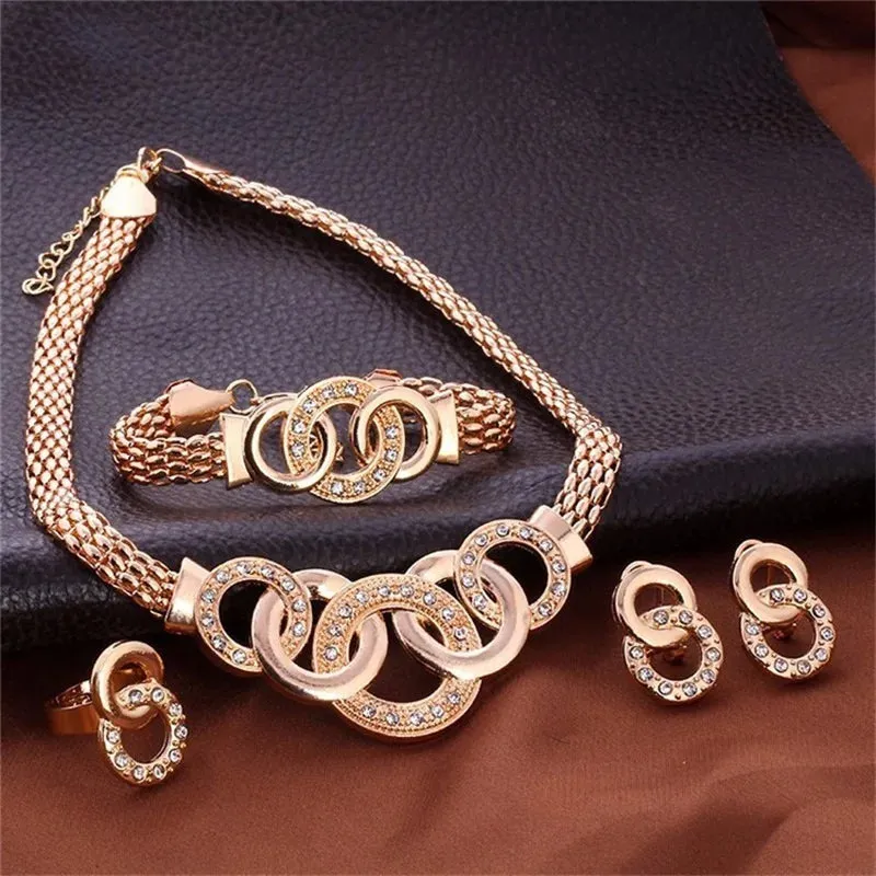 Five-ring suit necklace earrings bracelet