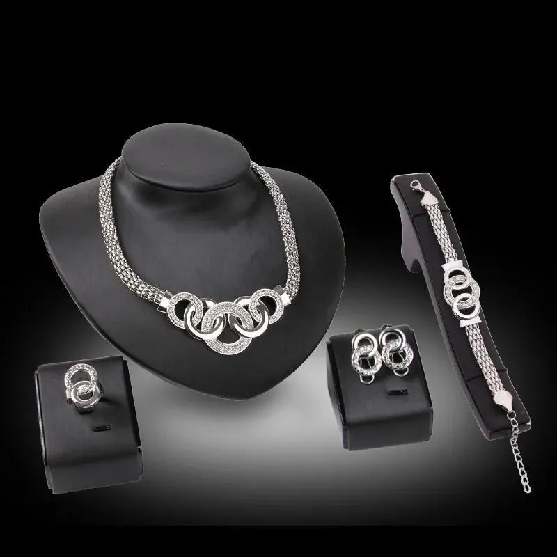 Five-ring suit necklace earrings bracelet