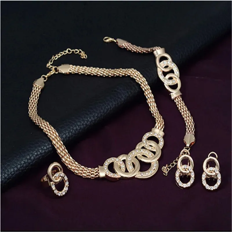 Five-ring suit necklace earrings bracelet