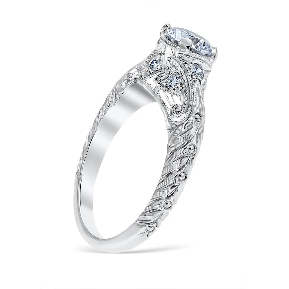 Florin Leaf Engagement Ring