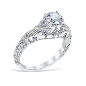 Florin Leaf Engagement Ring