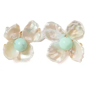 Flower Earrings with Mint Opal