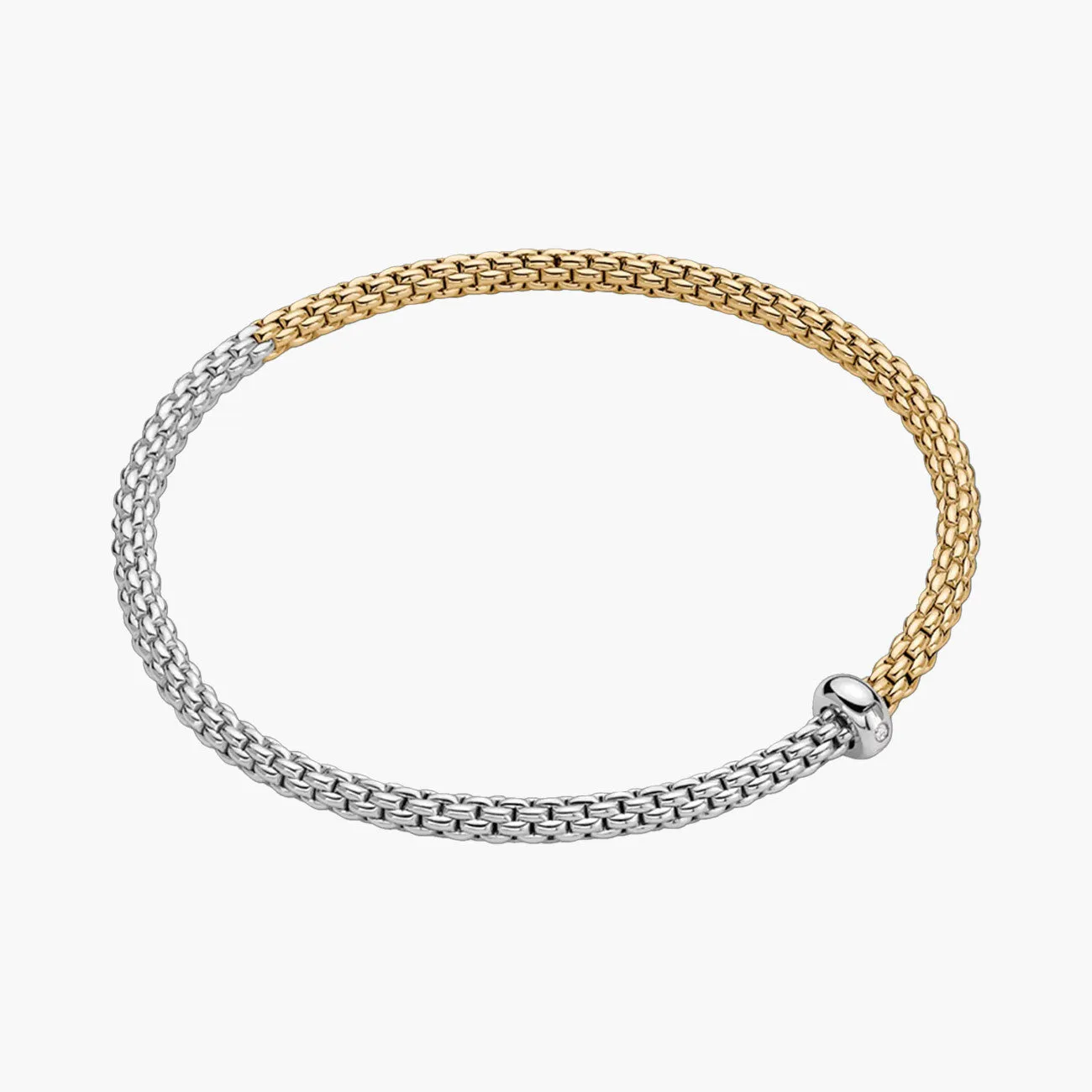 Fope Prima 18k Yellow and White Gold Flex'it Bracelet - Medium