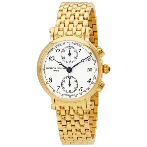 Frederique Constant Classics Chronograph Silver Enamel Dial Gold-tone Ladies Watch 291A2R5B FC-291A2R5B
