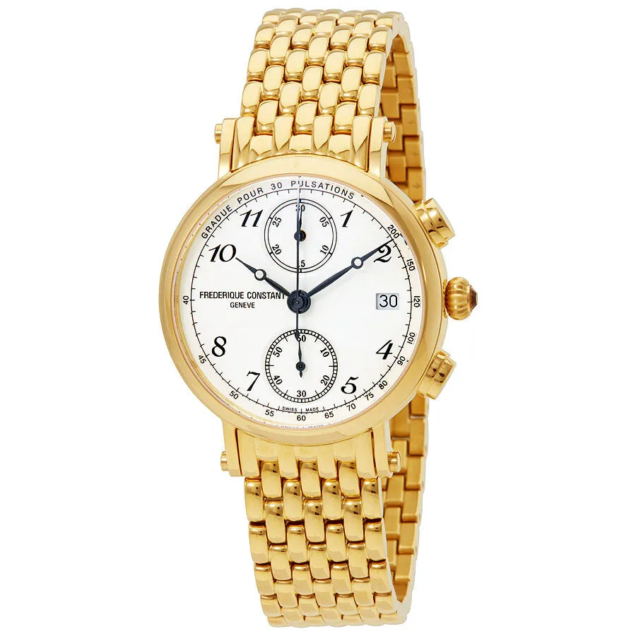 Frederique Constant Classics Chronograph Silver Enamel Dial Gold-tone Ladies Watch 291A2R5B FC-291A2R5B