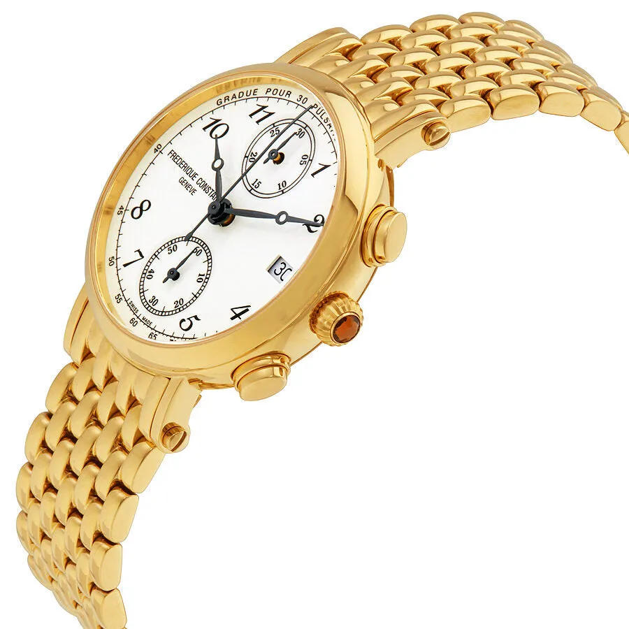 Frederique Constant Classics Chronograph Silver Enamel Dial Gold-tone Ladies Watch 291A2R5B FC-291A2R5B