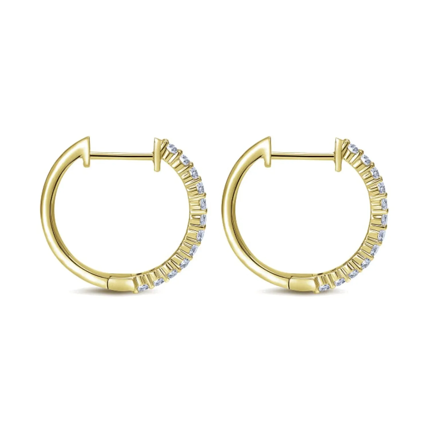 Gabriel & Co. "Classic Hoop" Thin Diamond Earrings