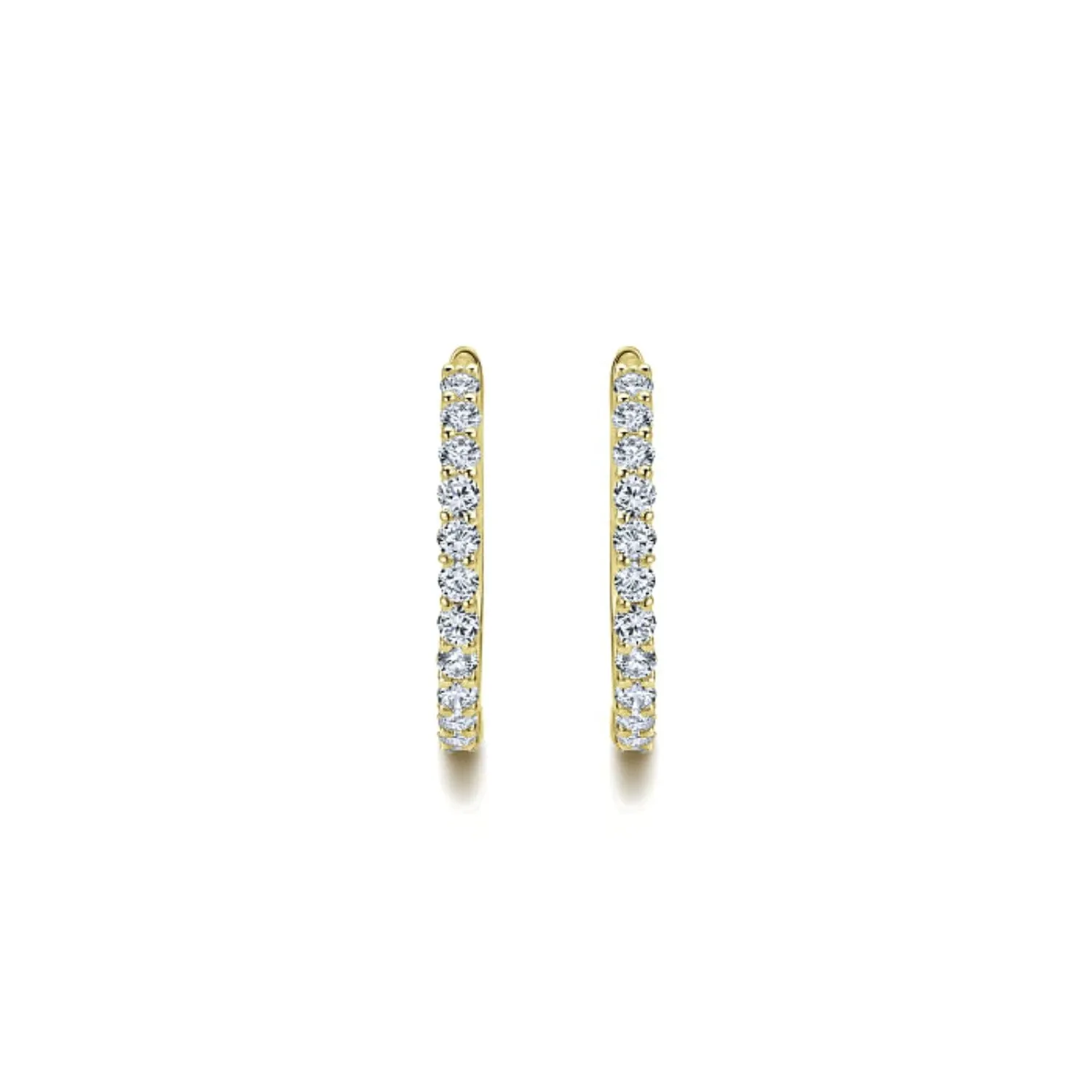Gabriel & Co. "Classic Hoop" Thin Diamond Earrings