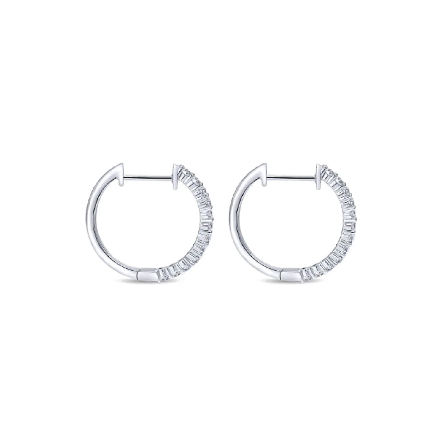 Gabriel & Co. "Classic Hoop" Thin Diamond Earrings