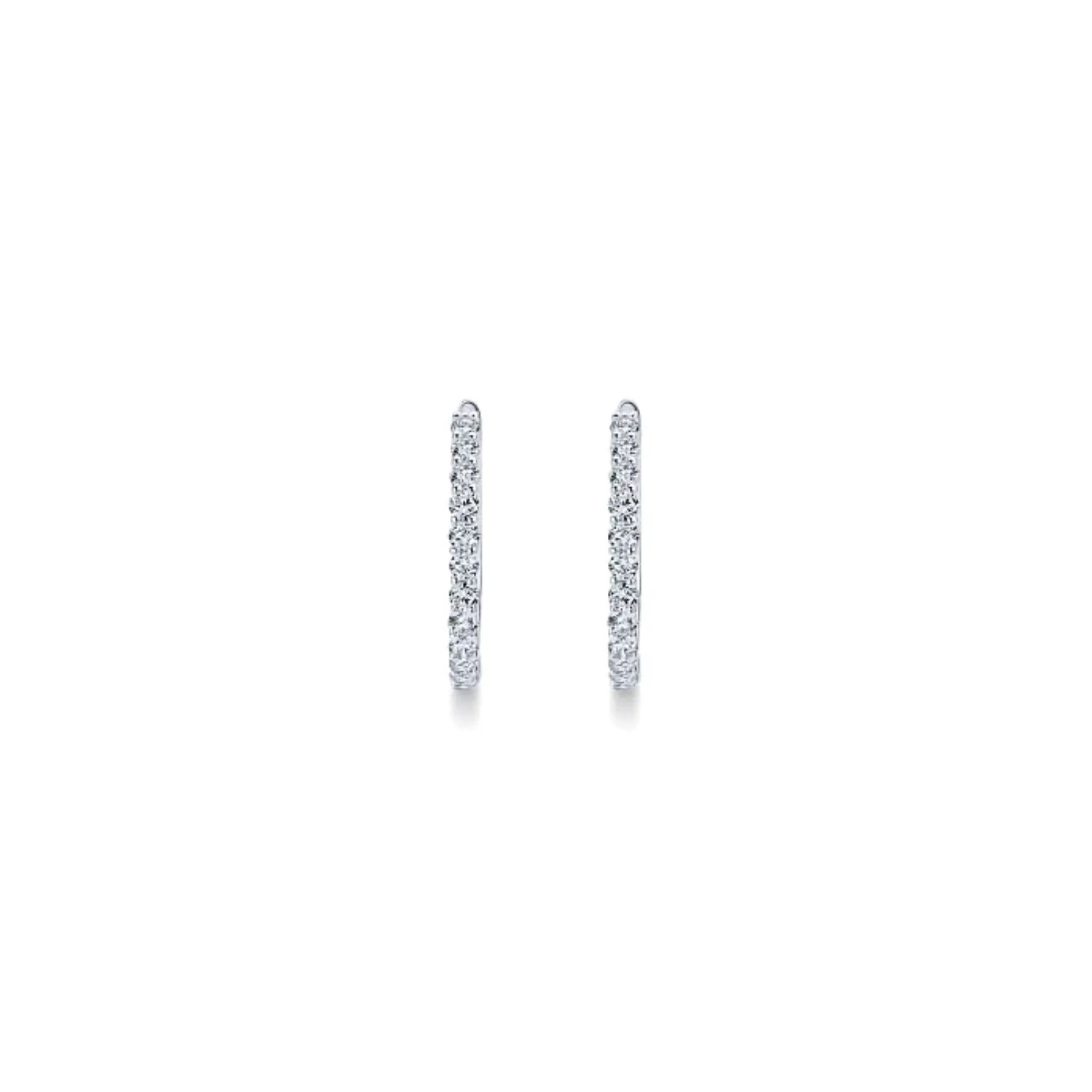 Gabriel & Co. "Classic Hoop" Thin Diamond Earrings
