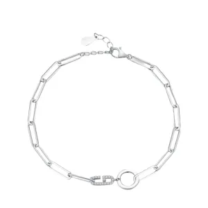Geometric Sterling Silver Bracelet for Stylish Women