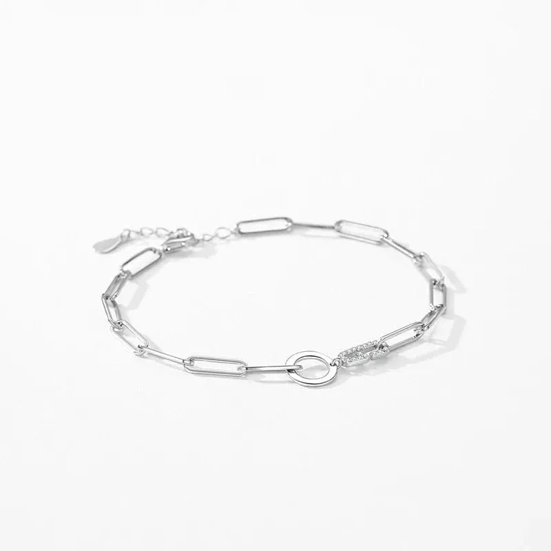 Geometric Sterling Silver Bracelet for Stylish Women