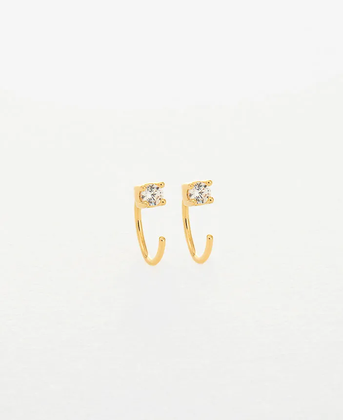 Giselle Classic Half-Moon 14k Gold Mini Hoop Earrings