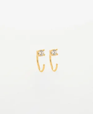 Giselle Classic Half-Moon 14k Gold Mini Hoop Earrings