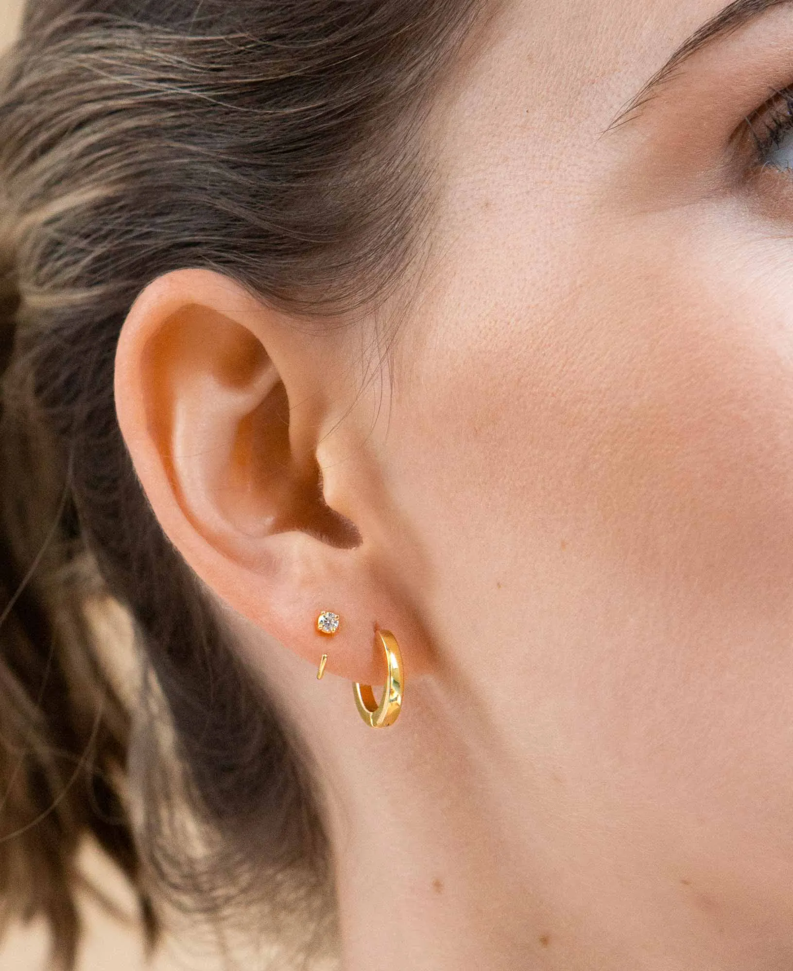 Giselle Classic Half-Moon 14k Gold Mini Hoop Earrings