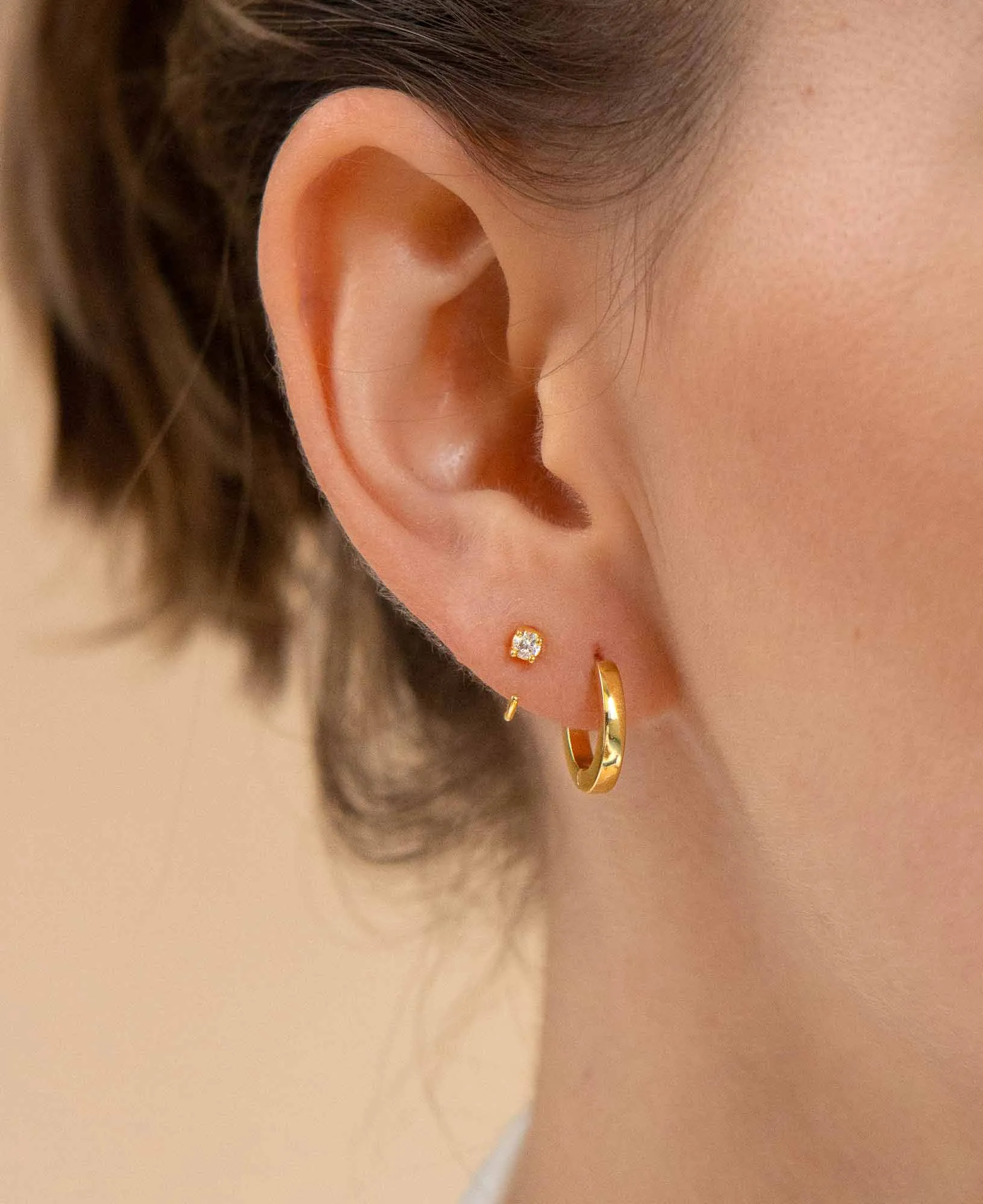 Giselle Classic Half-Moon 14k Gold Mini Hoop Earrings