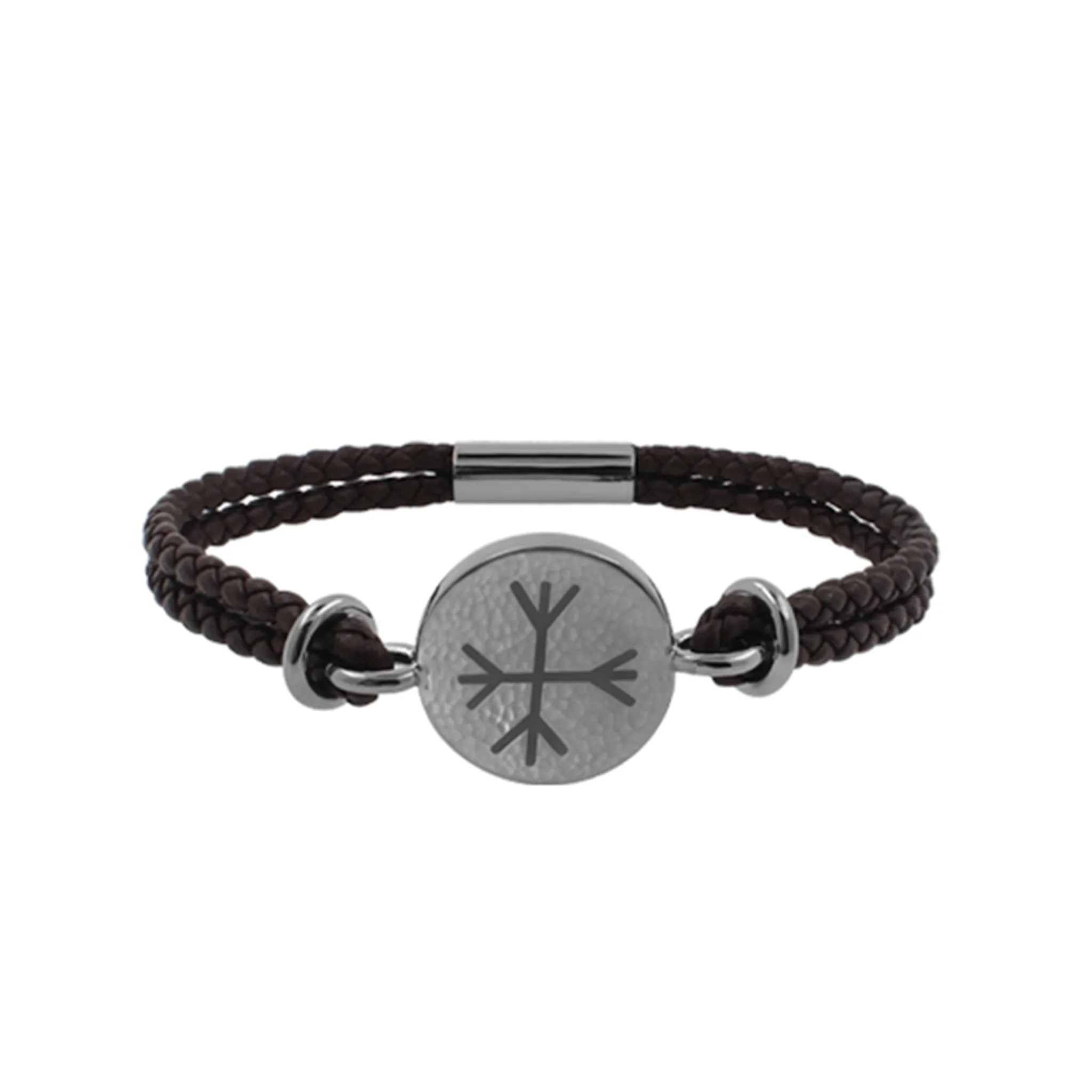 Ægishjálmur - Brown Leather Bracelet