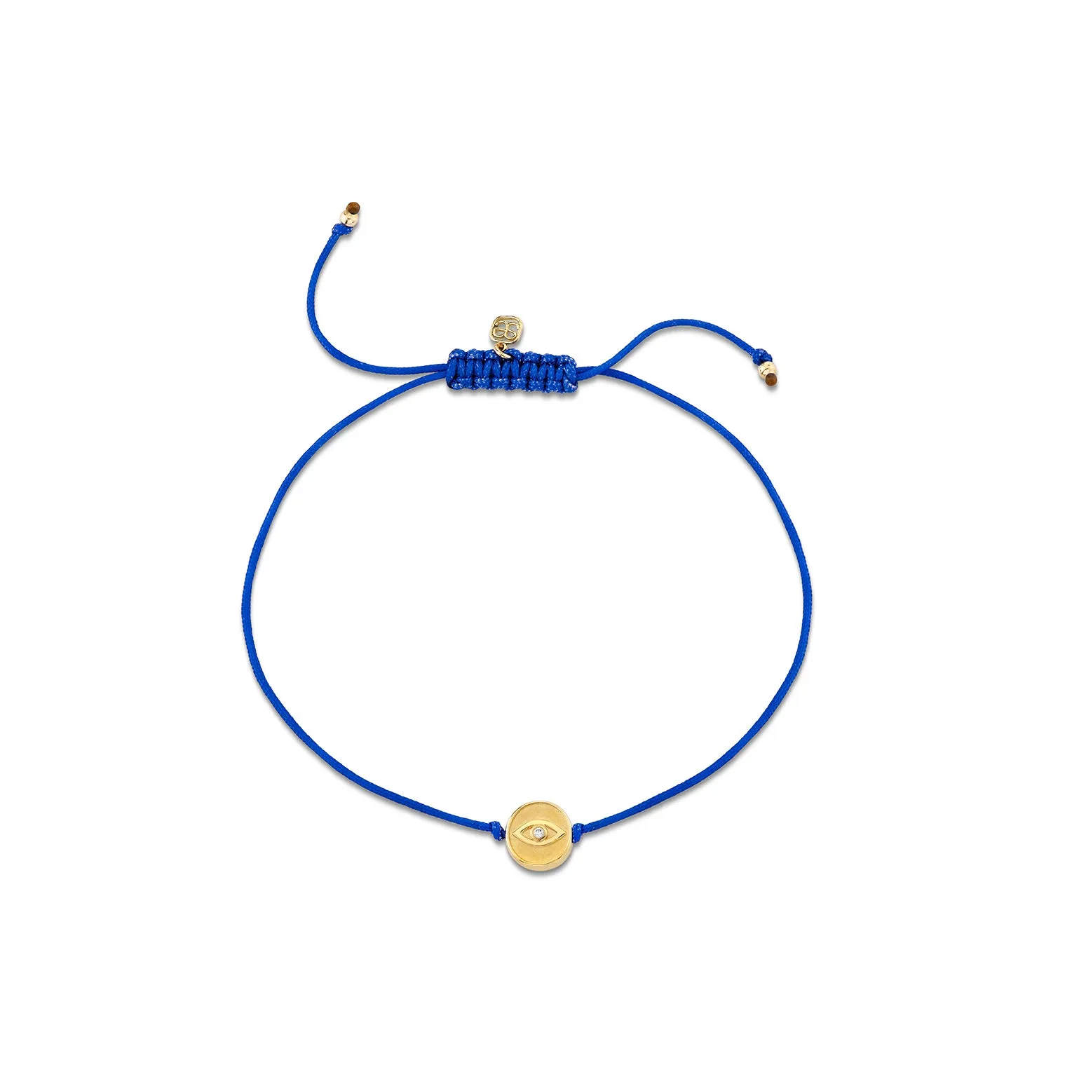 Gold & Diamond Horseshoe Eye Bead Cord Bracelet