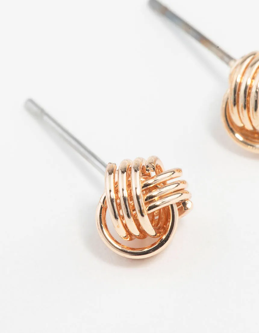 Gold Classic Mini Knot Earrings