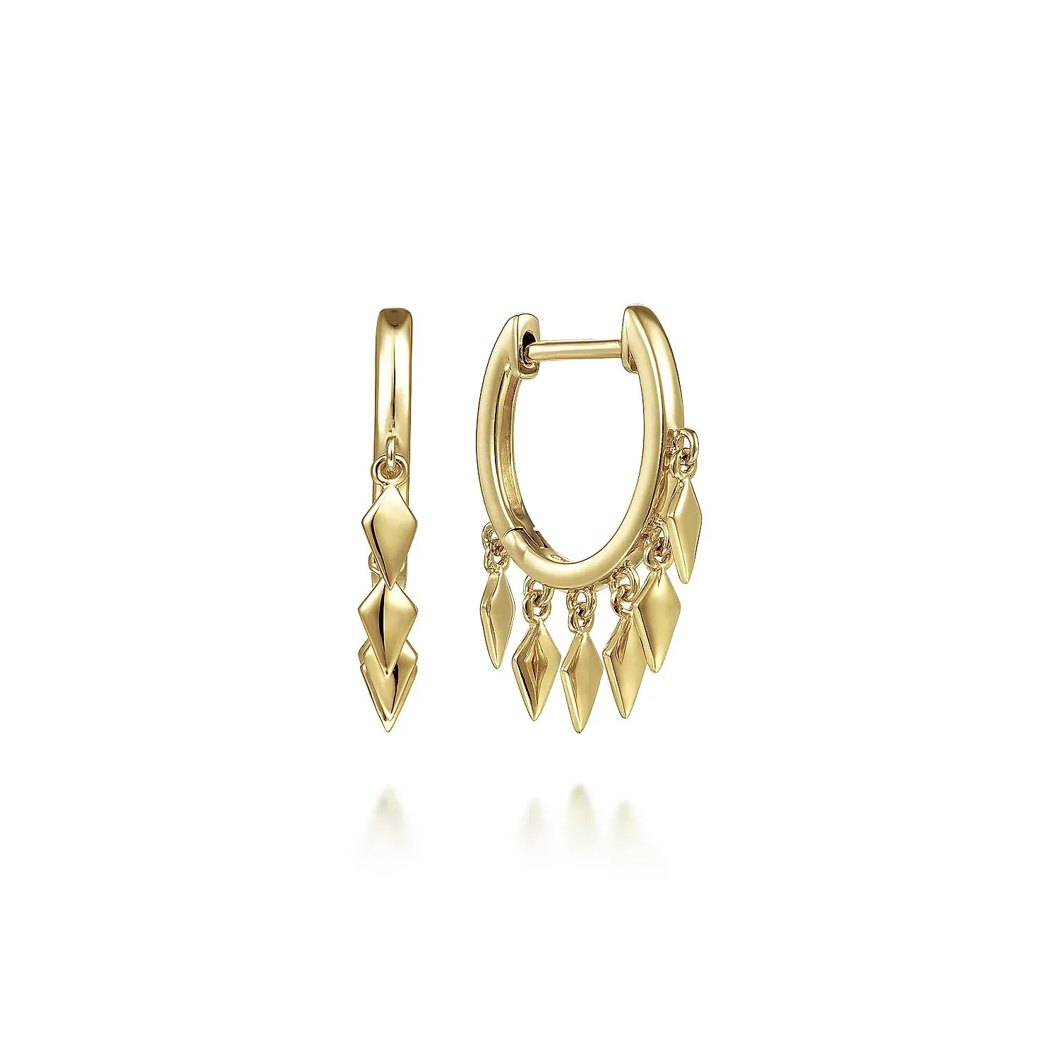 Gold Huggies with Spike Drops