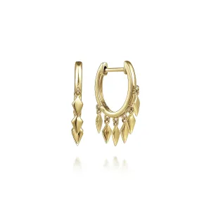 Gold Huggies with Spike Drops