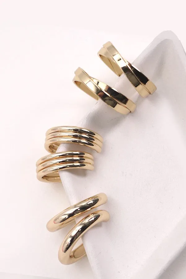 Gold Multi Classic Hoop Set