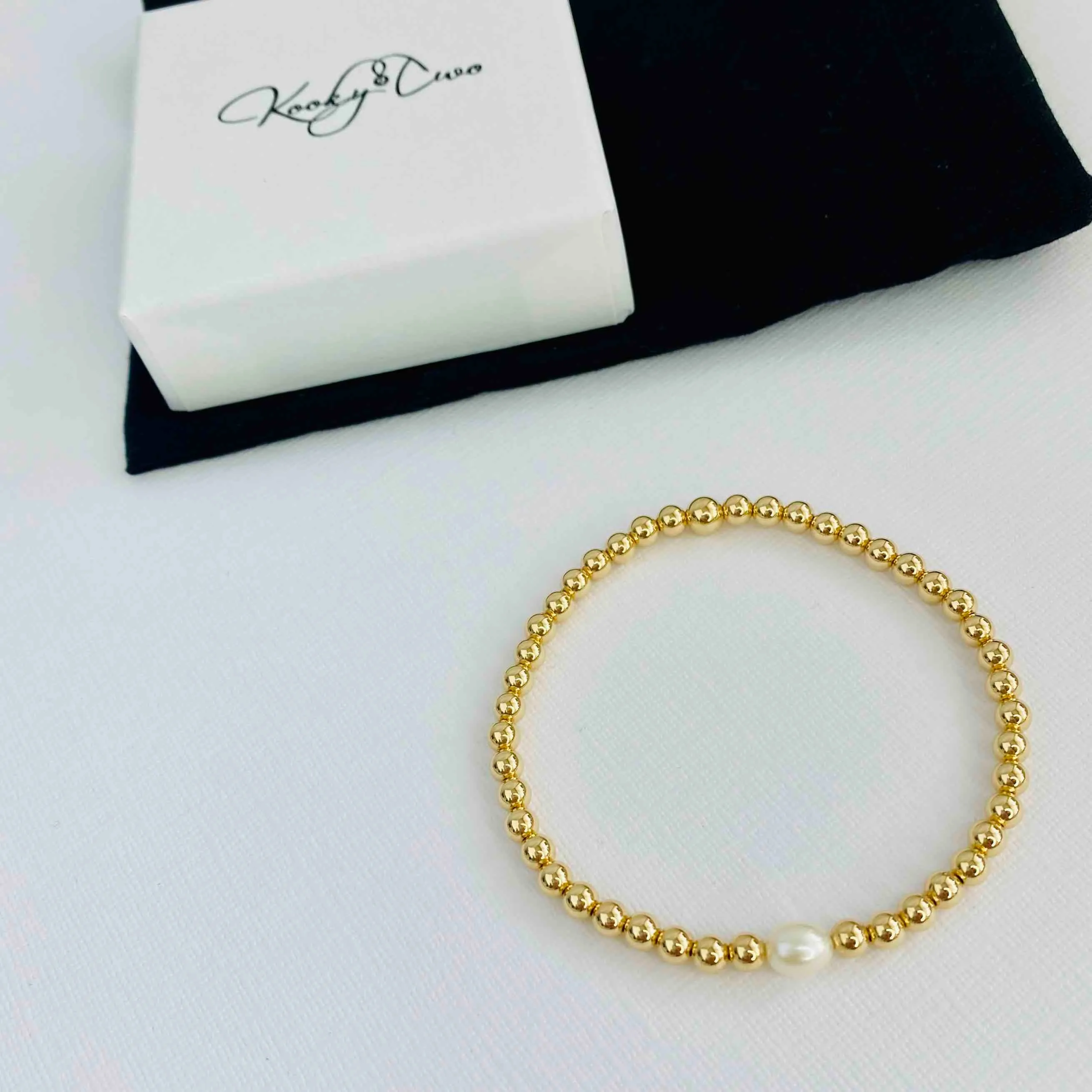 Gold Pearl Bead Bracelet