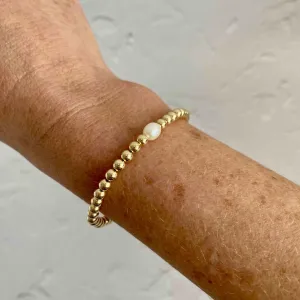 Gold Pearl Bead Bracelet