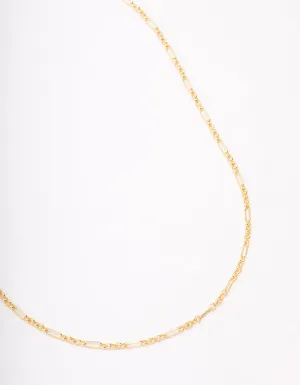 Gold Plated Long & Short Cable Chain Necklace