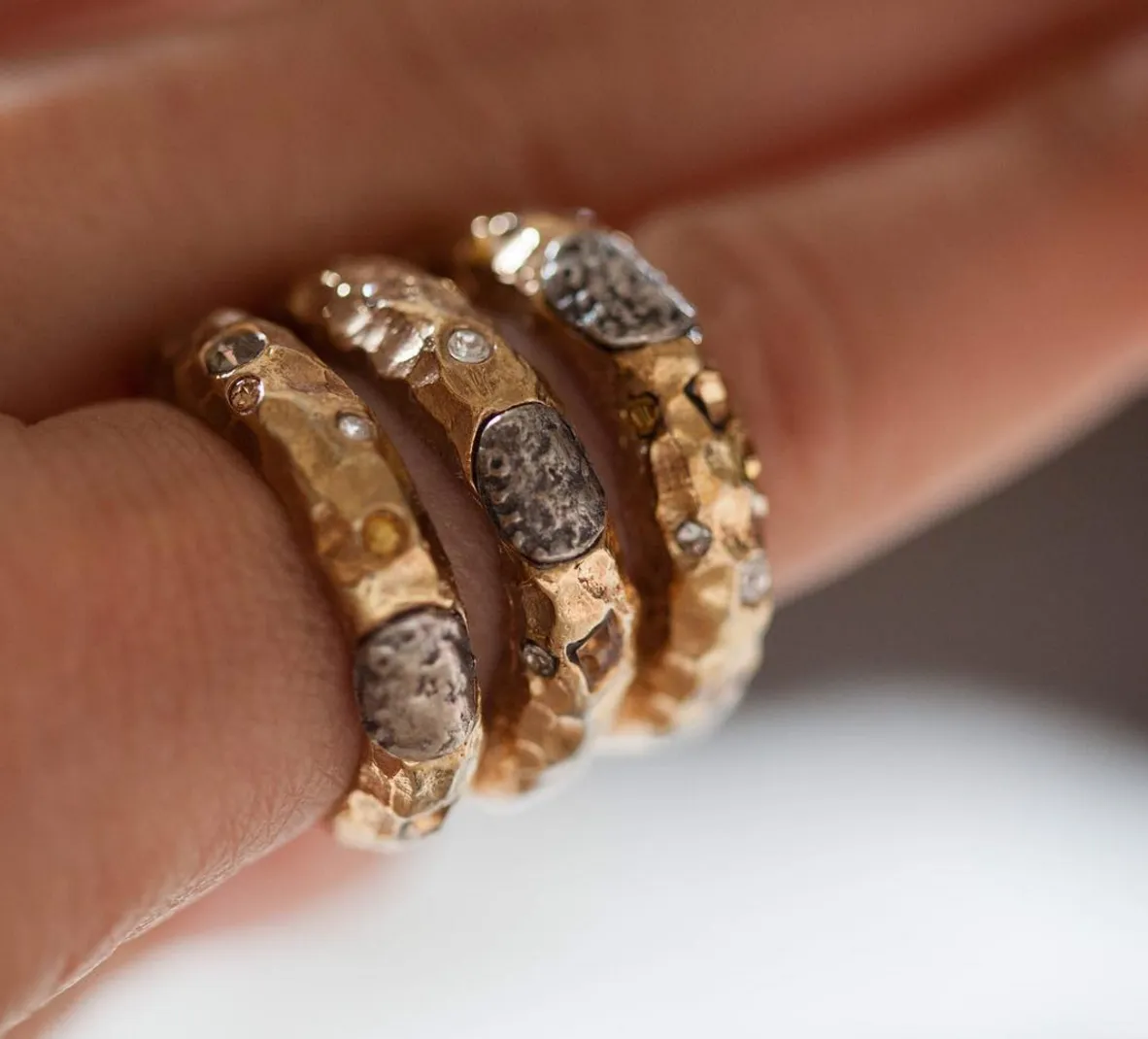 Gold Tuscany 3 Row Ring
