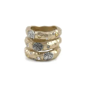 Gold Tuscany 3 Row Ring