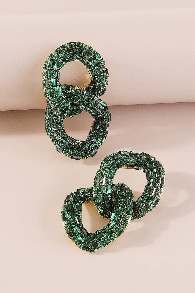 Green Chain Earrings