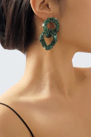 Green Chain Earrings