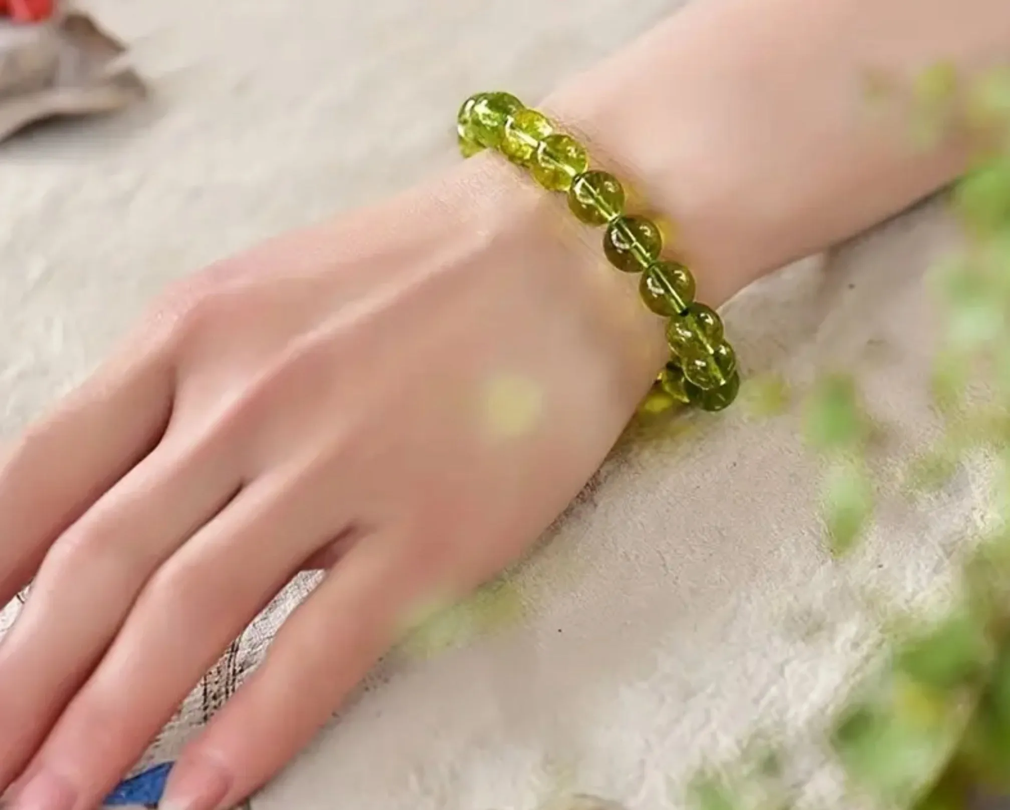 Green Peridot Gemstone Bracelet