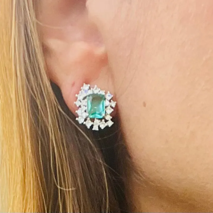 Green Princess Cut Jewelry Set