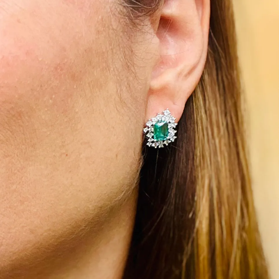 Green Princess Cut Jewelry Set